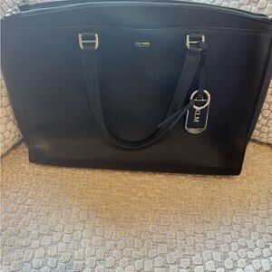 TUMI Classic Black Tote with Silver Accents